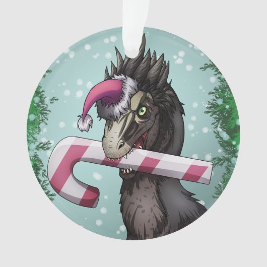 Frohe Weihnachten Dinosaur Ornament (Vorderseite)