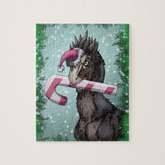 Frohe Weihnachten Dinosaur Puzzle (Vertikal)