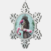 Frohe Weihnachten Dinosaur Schneeflocken Zinn-Ornament (Rechts)