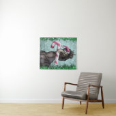 Frohe Weihnachten Dinosaur Wandteppich (Beispiel (Horizontal))