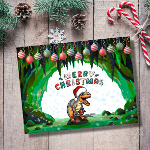 Frohe Weihnachten Dinosaurier Urlaub Postkarte