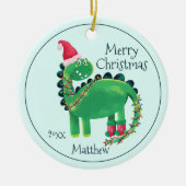 Frohe Weihnachten Dinosauriername Keramik Ornament (Vorne)