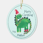 Frohe Weihnachten Dinosauriername Keramik Ornament (Links)