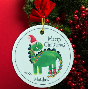 Frohe Weihnachten Dinosauriername Keramik Ornament