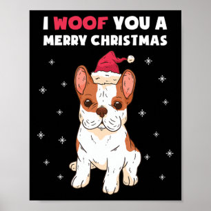 Frohe Weihnachten dir Französische Bulldogge Hunde Poster