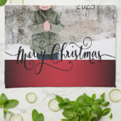 Frohe Weihnachten Diy Foto Geschirrtuch (Gefaltet)