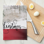 Frohe Weihnachten Diy Foto Geschirrtuch (Viertel Falte)