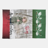 Frohe Weihnachten Diy Foto Geschirrtuch (Horizontal)