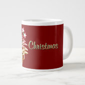Frohe Weihnachten Dk Rot Jumbo-Tasse (Vorderseite Rechts)