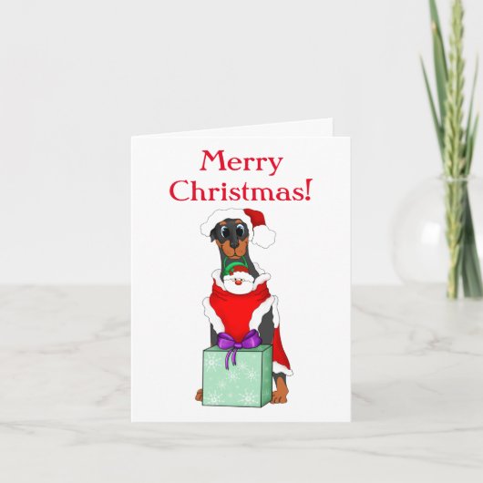 Frohe Weihnachten Doberman Pinscher (Vorderseite)