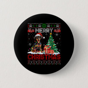 Frohe Weihnachten Doberman Pinscher Lover Ugly Xma Button