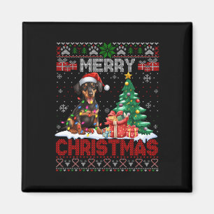 Frohe Weihnachten Doberman Pinscher Lover Ugly Xma Magnet