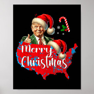 Frohe Weihnachten Donald Trump Rote Abdeckungskart Poster