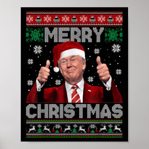 Frohe Weihnachten Donald Trump Santa Familie Xmas Poster