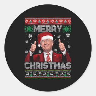 Frohe Weihnachten Donald Trump Santa Familie Xmas Runder Aufkleber