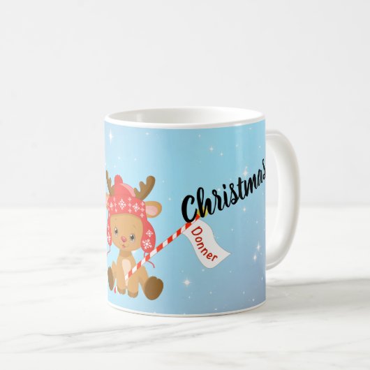 Frohe Weihnachten Donner Reindeer Kaffeetasse (VorderseiteRechts)