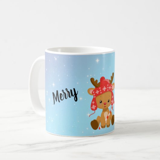 Frohe Weihnachten Donner Reindeer Kaffeetasse (Vorderseite Links)