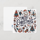 Frohe Weihnachten Doodle Art Celebration Einladung (Vorne/Hinten)