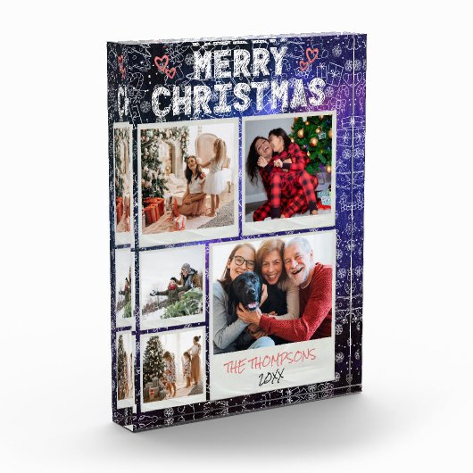 Frohe Weihnachten Doodle Starry Night 5 Foto Famil (Links)