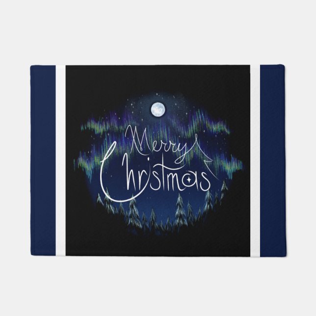 Frohe Weihnachten Doormat - Dunkel Fußmatte (Vorderseite)