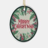 Frohe Weihnachten Double SIded Keramik Ornament (Rechts)