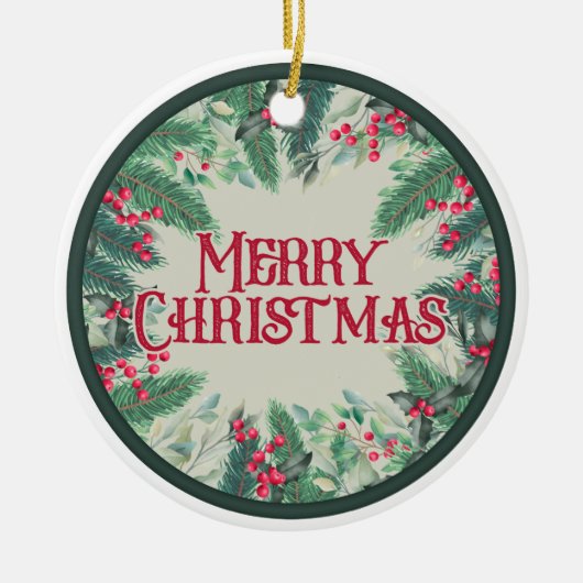 Frohe Weihnachten Double SIded Keramik Ornament (Vorne)