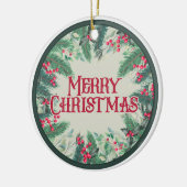 Frohe Weihnachten Double SIded Keramik Ornament (Links)