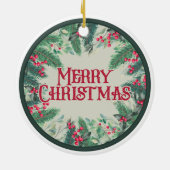 Frohe Weihnachten Double SIded Keramik Ornament (Hinten)
