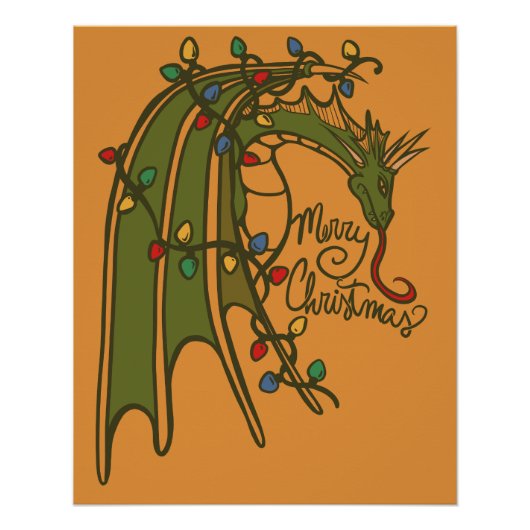 Frohe Weihnachten Drachen Geek Feiertage Poster (Vorderseite)