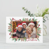 Frohe Weihnachten Drei Bilder Foto (Stehend Vorderseite)