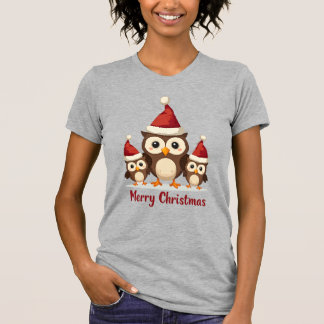 Frohe Weihnachten Drei Eulen T-Shirt