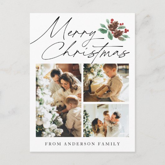 Frohe Weihnachten Drei Foto Cherry Botanical (Vorderseite)