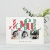 Frohe Weihnachten Drei Foto Rot Grün (Stehend Vorderseite)