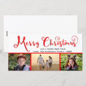 Frohe Weihnachten Drei Foto Script - Fotokarte (Vorne/Hinten)