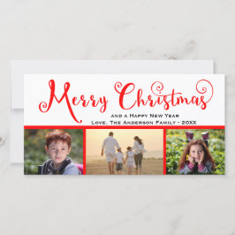 Frohe Weihnachten Drei Foto Script - Fotokarte