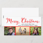 Frohe Weihnachten Drei Foto Script - Fotokarte (Vorne/Hinten)