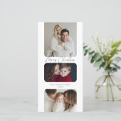 Frohe Weihnachten drei Foto Urlaub (Stehend Vorderseite)