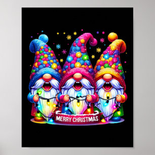 Frohe Weihnachten Drei Gnomes Xmas Familie Männer Poster
