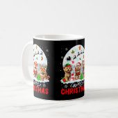 Frohe Weihnachten Drei Santa Elf Reindeer Apoos Ow Kaffeetasse (Vorderseite Links)