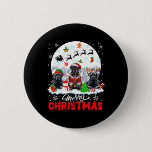 Frohe Weihnachten Drei Santa Elf Reindeer Cane Cor Button