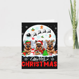 Frohe Weihnachten Drei Santa Elf Reindeer German S Karte