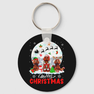 Frohe Weihnachten Drei Santa Elf Reindeer Irish Se Schlüsselanhänger