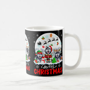 Frohe Weihnachten Drei Santa Elf Reindeer Landseer Kaffeetasse