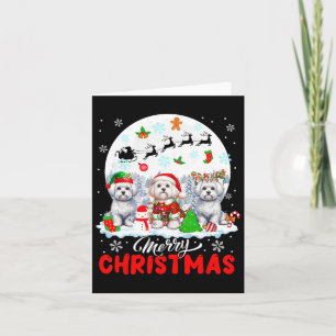 Frohe Weihnachten Drei Santa Elf Reindeer Malteses Karte
