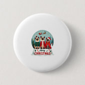 Frohe Weihnachten Drei Santa Elf Reindeer Siamese Button (Vorderseite)