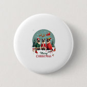 Frohe Weihnachten Drei Santa Elf Reindeer Siamese Button (Vorderseite)
