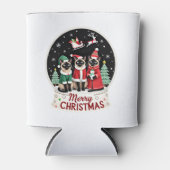 Frohe Weihnachten Drei Santa Elf Reindeer Siamese Dosenkühler (Vorderseite)