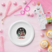 Frohe Weihnachten Drei Santa Elf Reindeer Siamese  Pappteller (Party)