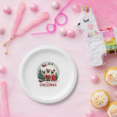 Frohe Weihnachten Drei Santa Elf Reindeer Siamese  Pappteller (Party)