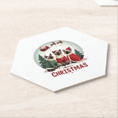 Frohe Weihnachten Drei Santa Elf Reindeer Siamese  Untersetzer (angewinkelt)